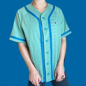 Green Champion Baseball Tshirt Sz Medium